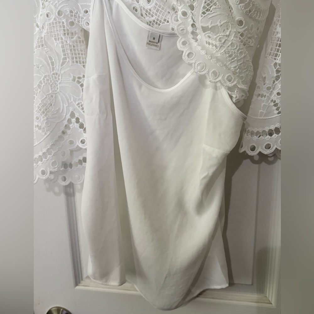 Lilly Pulitzer Women's Size 8 Palms In Paradise White Eyelet / Lace Top Boho NWT - Picture 6 of 6
